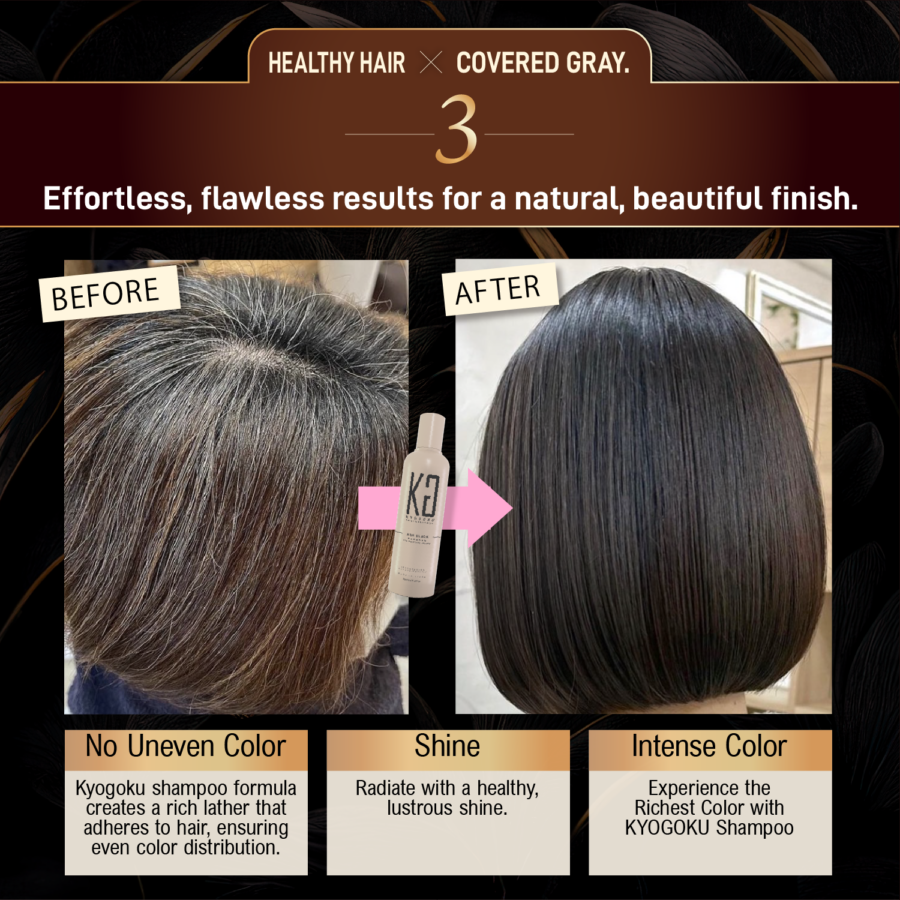 Kyogoku Color Shampoo Ash Black - Image 7