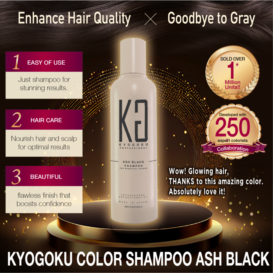Kyogoku Color Shampoo Ash Black - Image 12