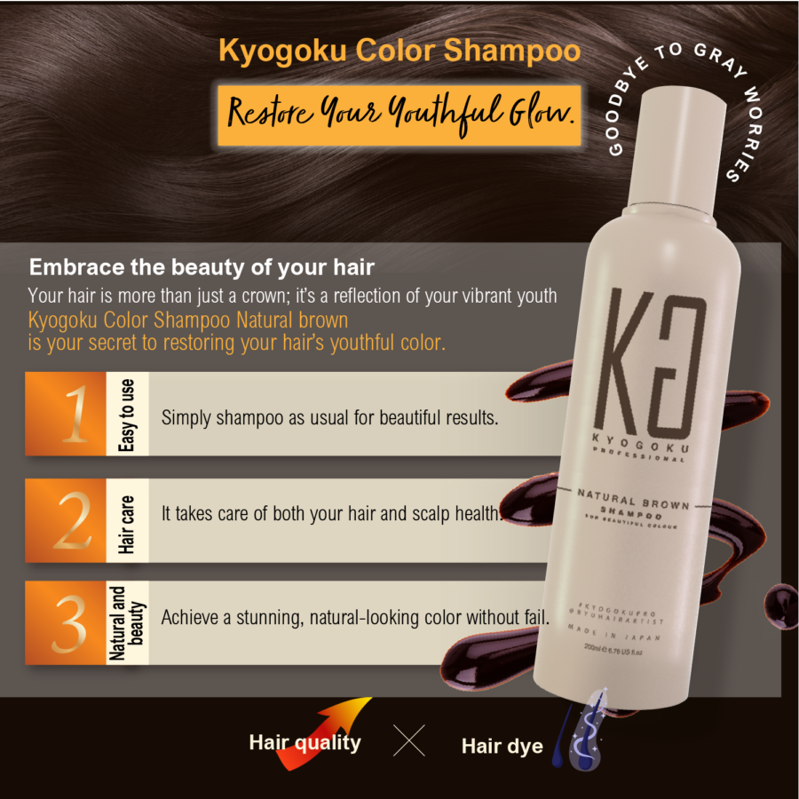 Kyogoku Color Shampoo Natural Brown - Image 5